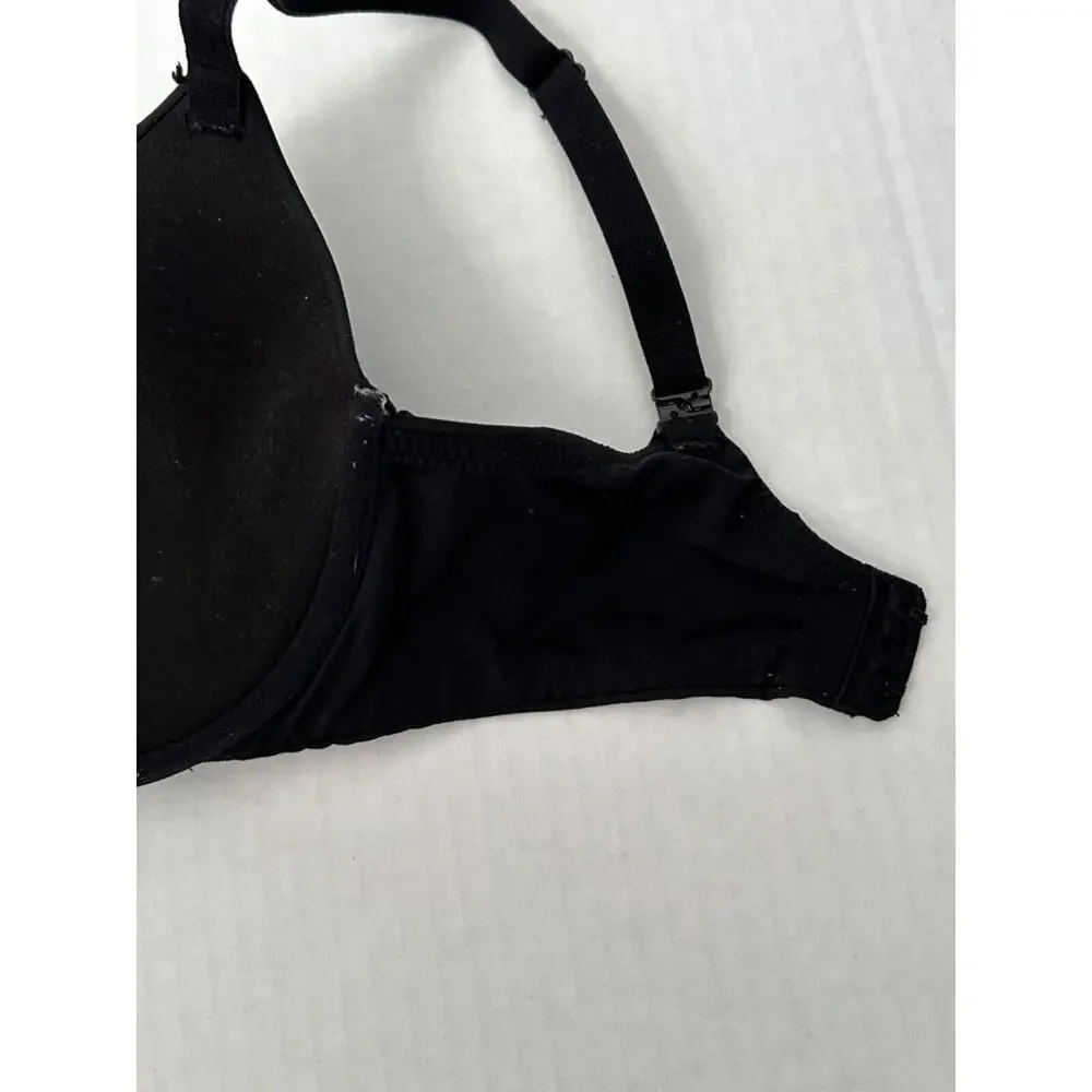 Victoria's Secret Bra Size 32DD Black Underwired Demi T-Shirt Back Closure